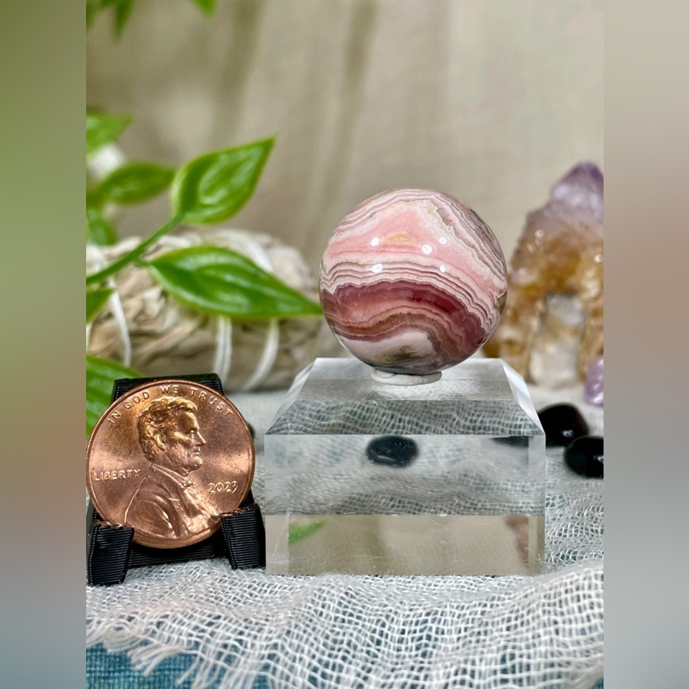 2484 Rare Rhodochrosite Crystal Sphere - Picture 14 of 14